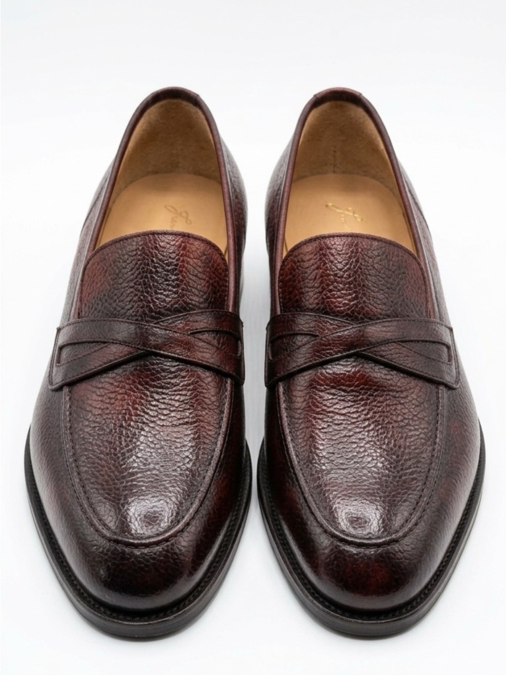 Men's Leather Penny Loafers in Dark Brown